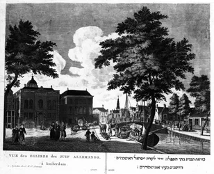 Ansicht der Synagogen für deutsche Juden in Amsterdam, 1801